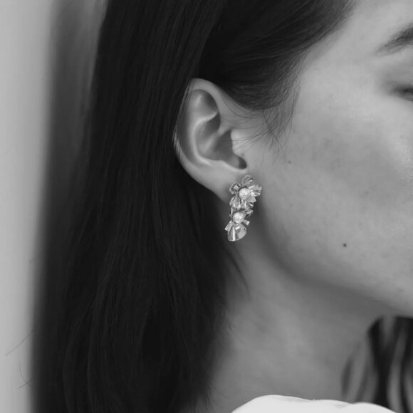 A.B. Ellie Raquel Flower Drop Earrings - Picture 7 of 7